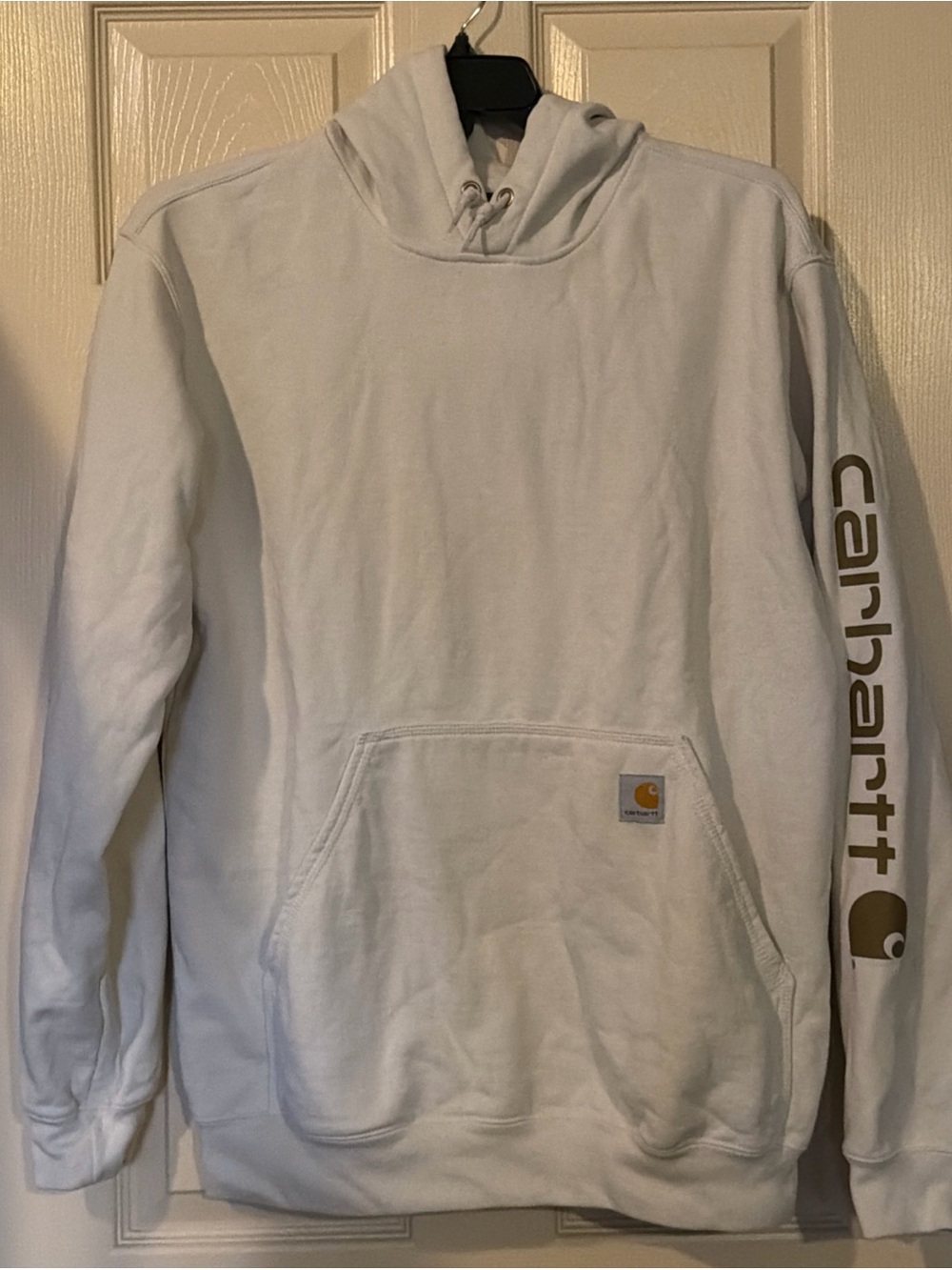 Carhartt White Pullover Hoodie with Sleeve Logo